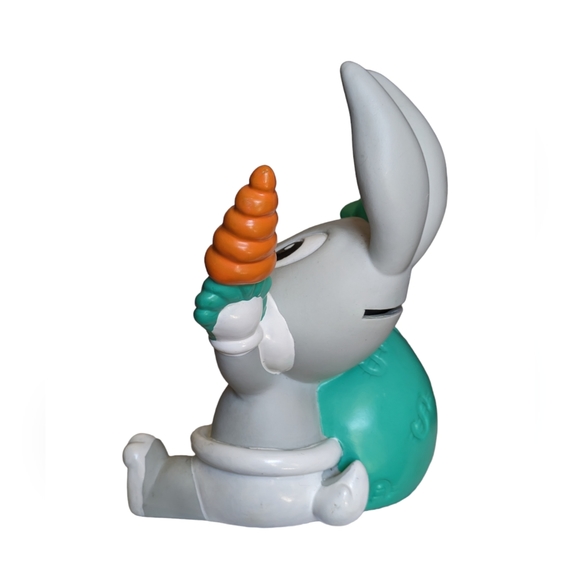 1996 Baby Bugs Bunny with Carrot and Six Flags Money Bag Piggy Bank with Stopper - Picture 8 of 13